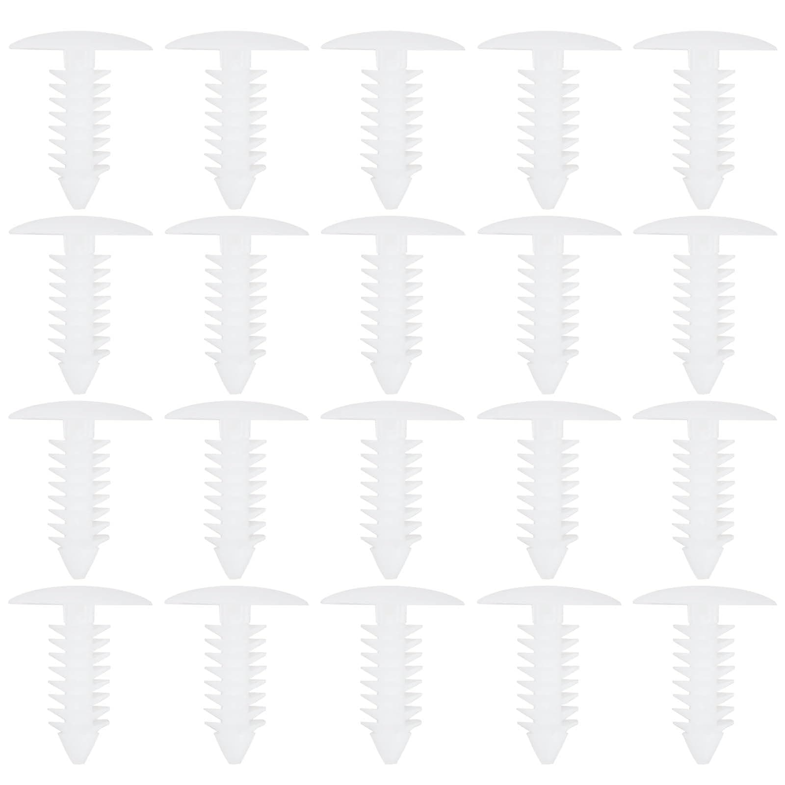 LT Easiyl 20PCS Bumper Plugs Front License Plate Holes Cover Clips 18.2x20x5.5mm Bumper Shield Retainer Bumper Hole Cover Caps Suitable for 6-7mm Holes White