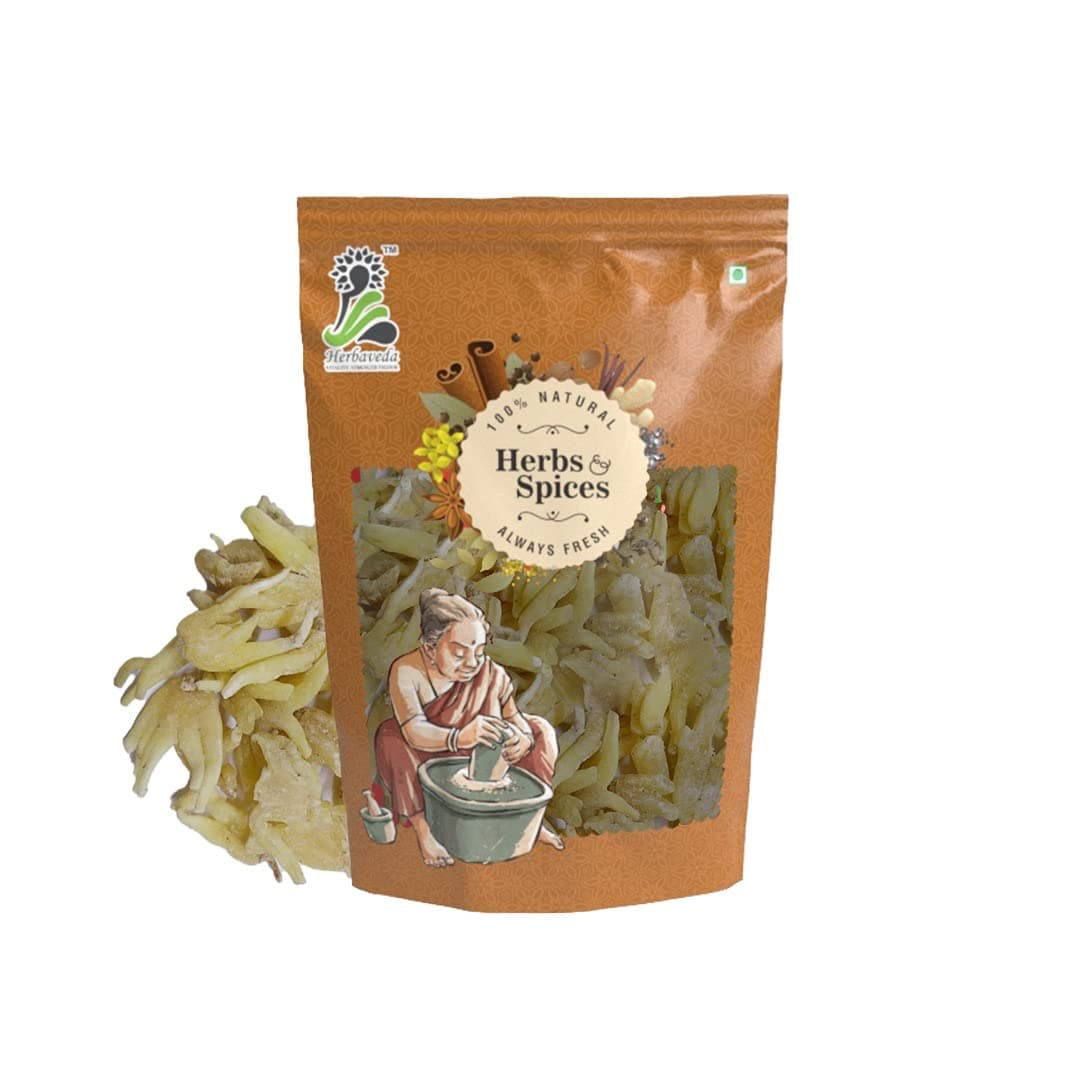 LEANBEING Herbaveda- Dried Salam Panja (Mitha) 50 Grams|Hatta Haddit|Panchaule Dactylorhiza Hatagirea|Salab Panja|Panja Meetha|Lucky Hand Root