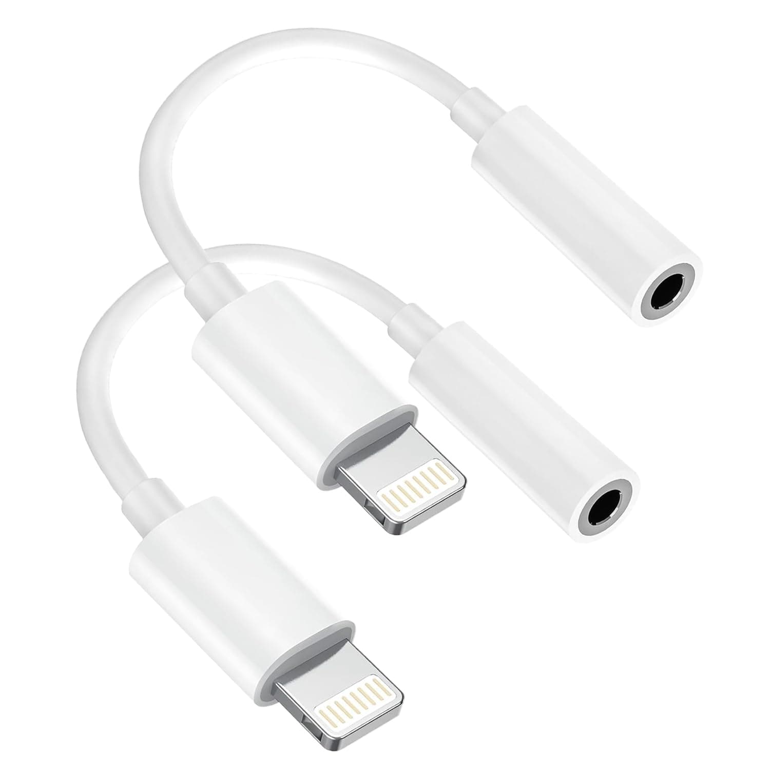 [Apple MFi Certified] 2 Pack for iPhone 3.5mm Headphones Adapter, Lightning to 3.5 mm Headphone/Earphone Jack Converter Audio Aux Dongle Compatible with iPhone 14 13 12 11 Pro XR XS Max X 8 7.
