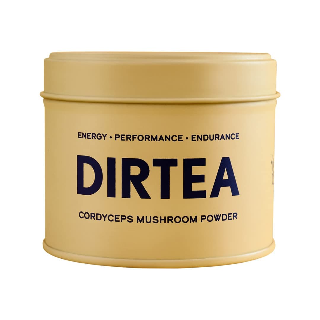 Dirtea Cordyceps Mushroom Powder for Energy, Performance & Endurance, 1 Tin of Mushroom Powder, 60g, Containing 30 Servings