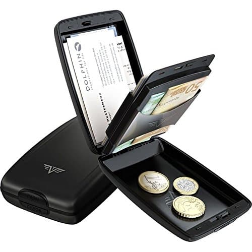 Tru Virtu Aluminium Wallet Cash and Cards 2 Oyster 2 Rfid Block Water Proof Travel Money Clip - Black
