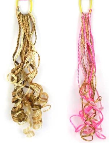 Kids Faux Hair Ponyholder with Braided Curls