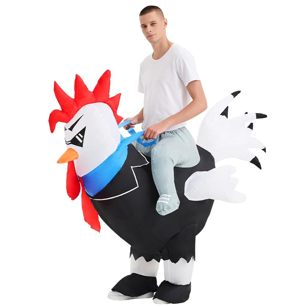 Decalare Inflatable Costume For Adults,Ride On Chicken Costume, Halloween Costumes For Men/Women,Funny Blow up Costumes