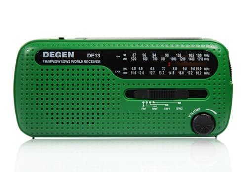 Degen DE13 Solar Powered World Radio Receiver With Crank Dynamo Emergency