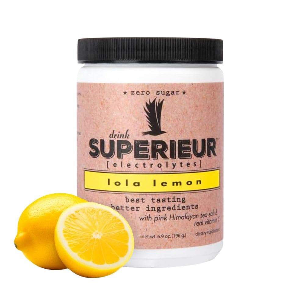 Superieur Electrolytes – Plant Based Electrolyte Supplement w/Sea Minerals for Hydration & Recovery – Keto Friendly, Non-GMO, Zero Sugar, Vegan Healthy Sports Drink Powder – Lola Lemon (70 Servings)