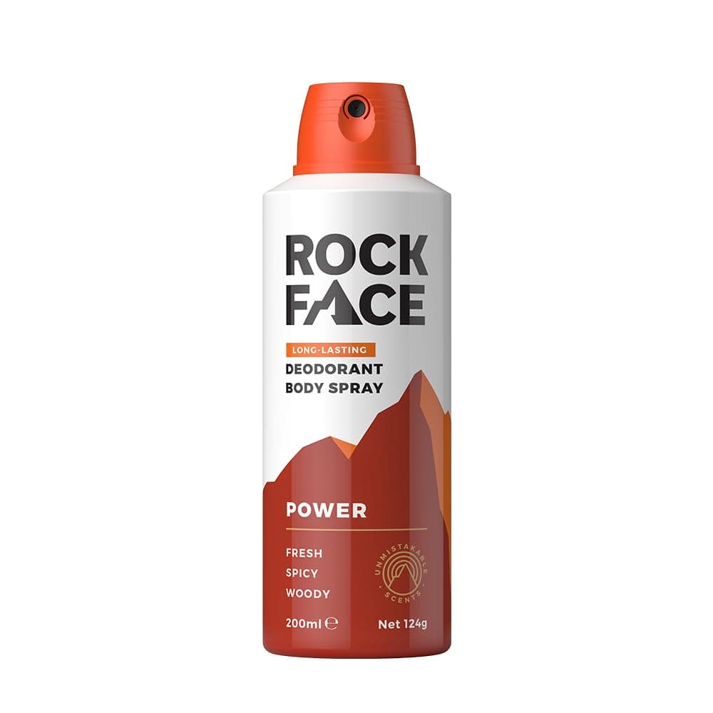 Rock Face Men's Body Spray - Power Fragrance Body Spray Deodorant for Men, 200ml, Spicy Oriental Scent, Long Lasting