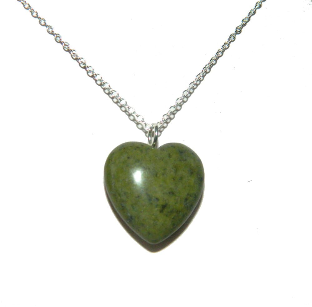 Heart Pendant Connemara Marble 16" Chain