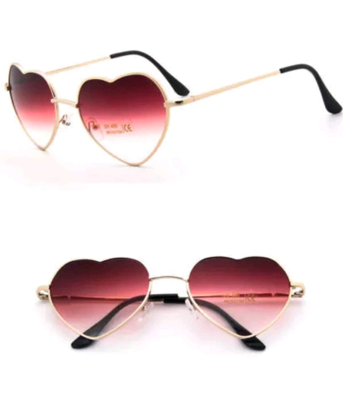 No Name Ltd Heart Shape Festival Sunglasses for Women Lolita Retro Hippy Vintage Ibiza Festival Love