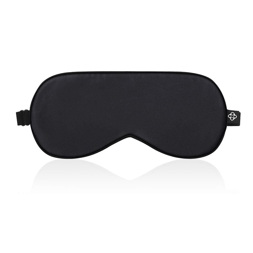 LONFROTE Natural Pure Silk Filled Sleep Eye Mask for Sleeping,with Ear Plugs and Carry Pouch,Lightweight & Comfortable & Adjustable,Super Soft Material for Men & Women Travel Rest - Black