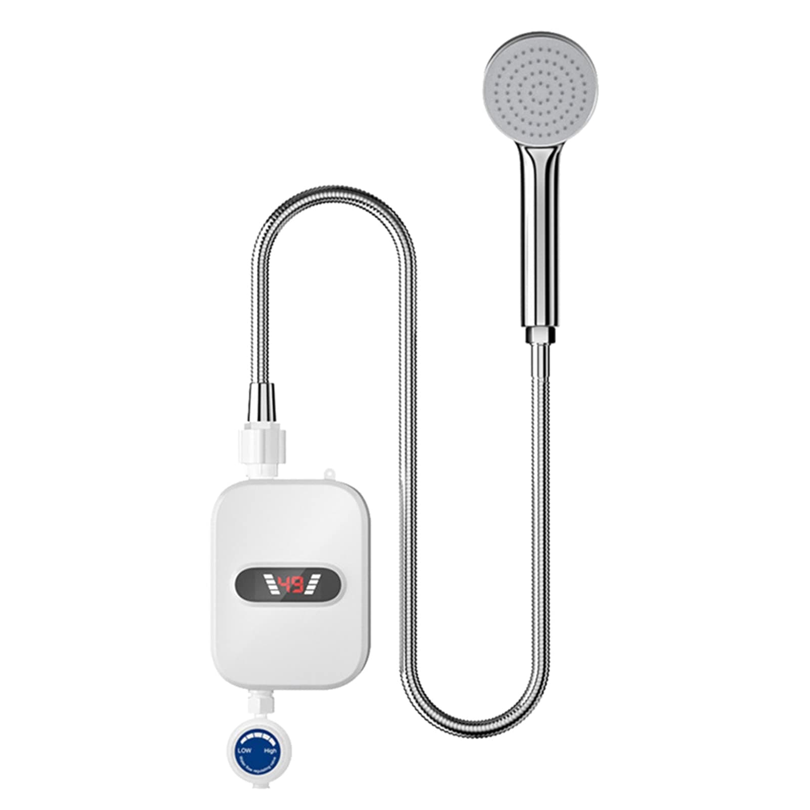 Instant Water Heater Shower, 220V 3000W Electric Bathroom Hot Water System, Fast Heating LCD Digital Display, with Shower Head and Hose, for Kitchen and Bathroom