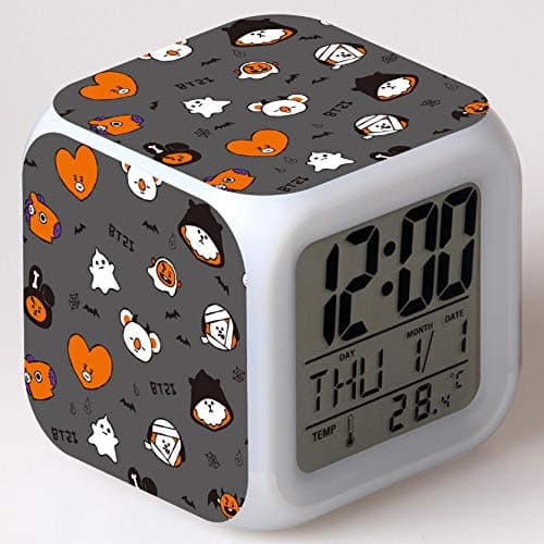 xiaohuhu Bulletproof Youth League BTS peripheral LED seven colors creative mood alarm clock kids gifts