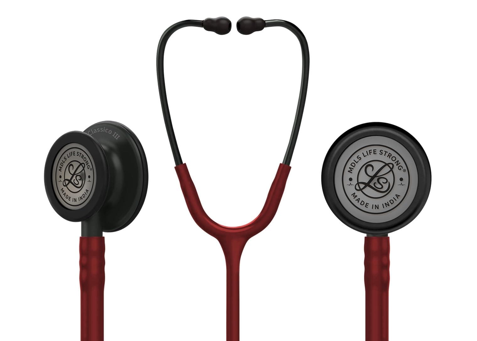 Classico III Zed_Black Light Wait Chest Pies Stethoscope, Stainless Steel Dual-head stethoscope For Nurses/Students/Doctors Acoustic Stethoscope (Burgundy)