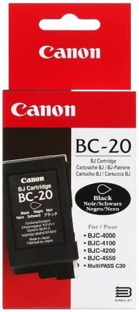Canon BC 20 black original ink & fax faxphone inkjet multipass printer print cartridge.