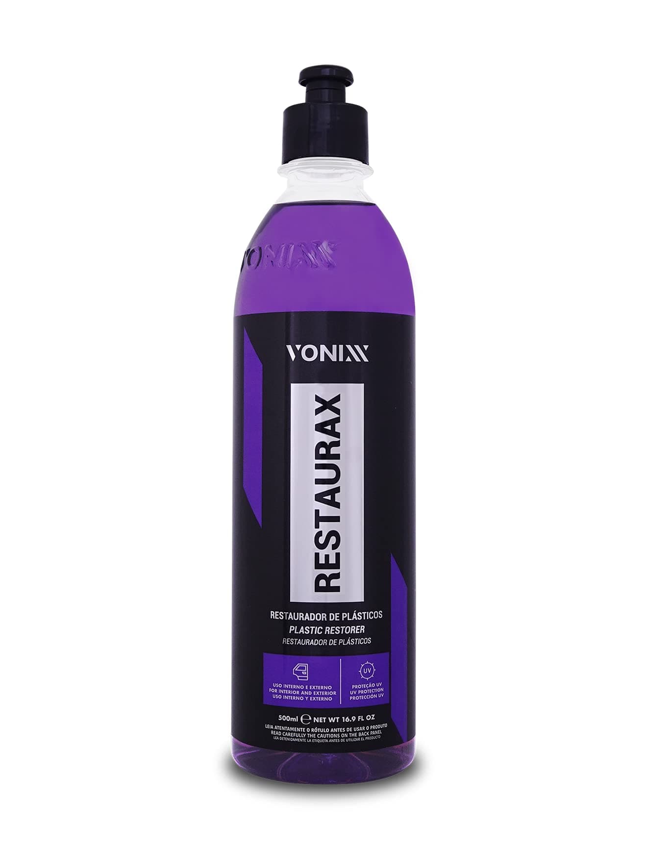 Vonixx Restaurax Plastic Surface Renewal & Protection Solution | Glossy Finish | Interior & Exterior Care | Long-Lasting Results | Easy Application | 16.9 fl oz (500ml)