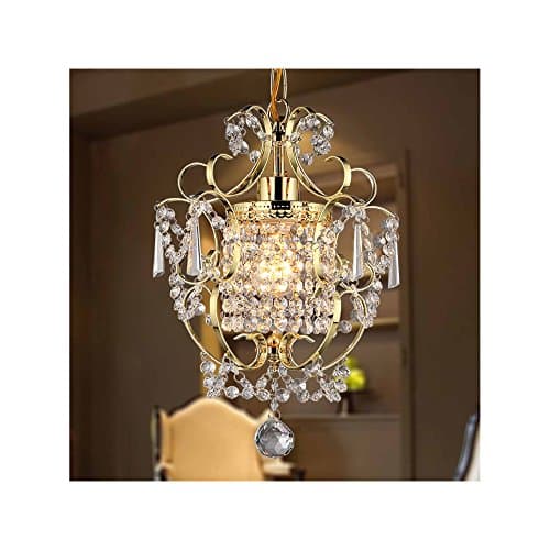 Whse of Tiffany RL4025GD Emily 1-Light Crystal Chandelier, 11", Gold
