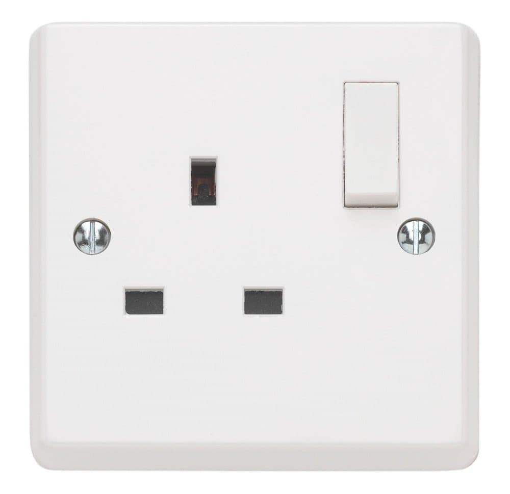 Contactum X2346 DP Switched Socket, 1 Gang, 13A, Black