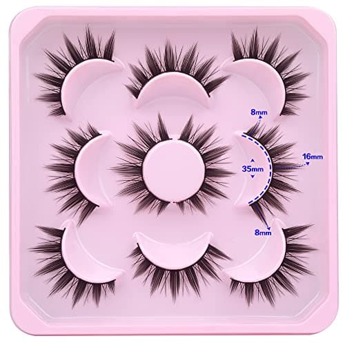 Cosplay Eyelashes Doll Anime Lashes Mink Japanese Spiky Manga Natural False Eyelashes Wispy Long Thick Ruffle Fake Eye Lashes 5 Pairs