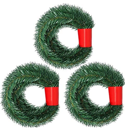 DearHouse 60Feet Christmas Garland, 3 Strands Artificial Pine Garland Soft Greenery Garland for Holiday Wedding Party,Stairs,Fireplaces Decoration, Outdoor/Indoor Use