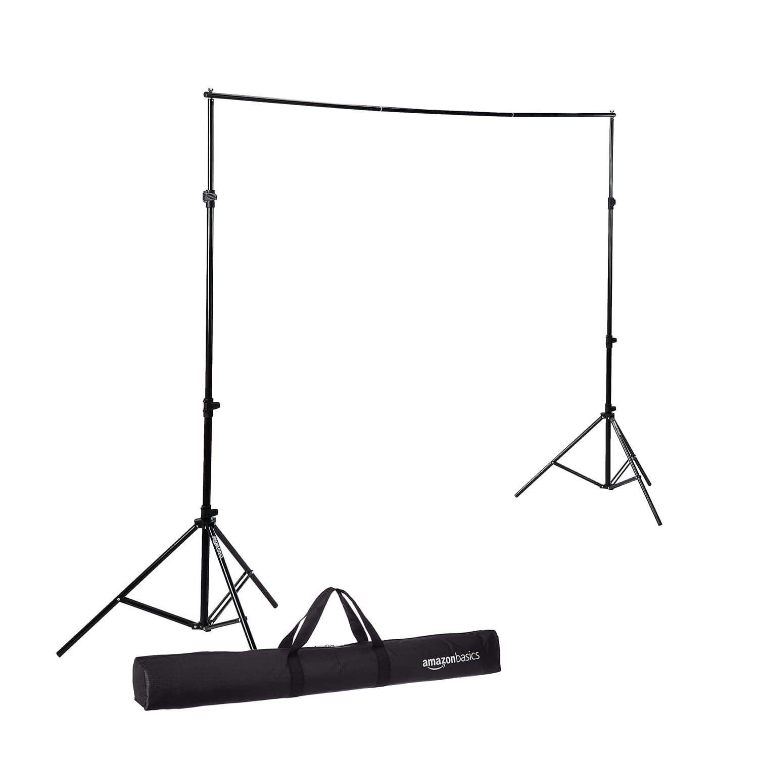 Amazon Basics Studio Background Stand Kit for Backdrop Photography and Videography, Adjustable, Foldable and Portable with Carry Bag (9 x 9 Feet)