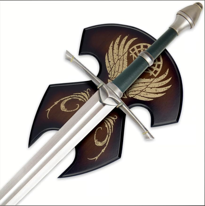 Aragorn Strider Ranger Sword with Knife Viking Strider Sword, Medieval Sword Replica, Cosplay Sword, Full Tang Stainless Steel Knight Sword with Original Scabbard