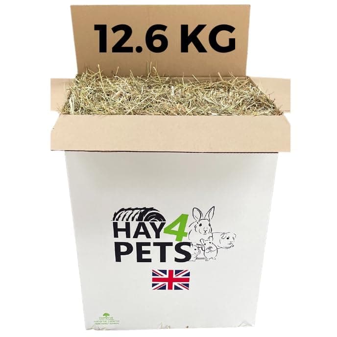 Meadow Hay - 12.6kg. Fresh, Green Feeding Hay For Rabbit, Guinea Pig, Hamster & Small Animals. High Fibre, Natural Food For Pets. Dried Grass Animal Feed