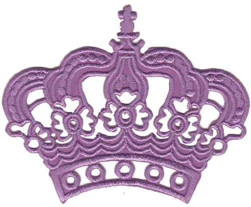 Purple Crown Princess Sew-on Iron-on Patches Embroidered Applique Kids Baby Clothes