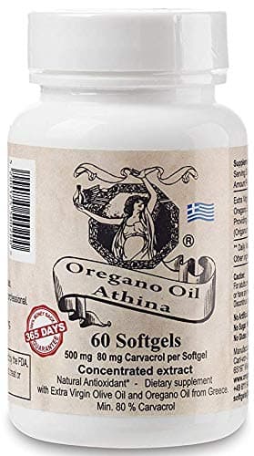Oregano Oil (60 Softgels) Forte 500 mg, from Greece 80 mg Carvacrol min per Softgel. Dietary Supplement.