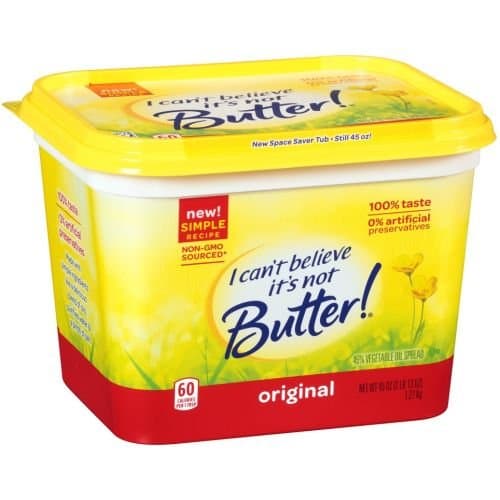 I Cant Believe Its Not Butter Original Yellow Spread, 45 Ounce -- 6 per case.