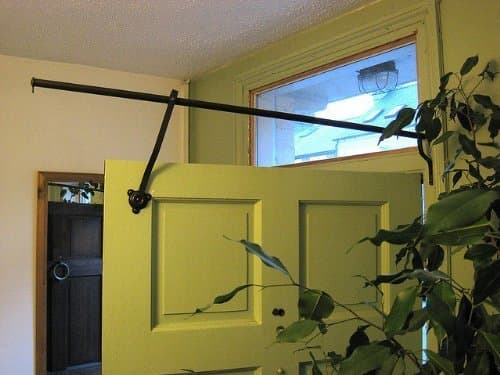 Door Curtain Pole - Bronze Rising Portiere Rod 42 (106cm) Long by Charles Rowley