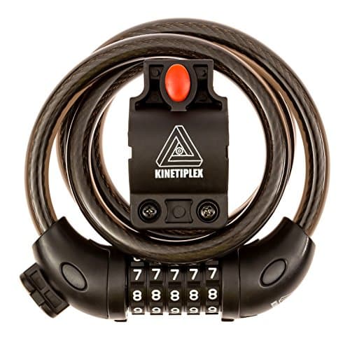 Kinetiplex Universal 5 Digit Combination Code Bicycle Cable Lock, 3 Feet, Black