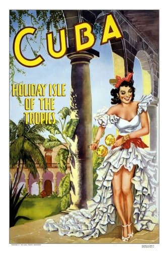 Fingerprints Countries Travel Poster Cuba Holiday Isle CTP013 Satin A4 Size