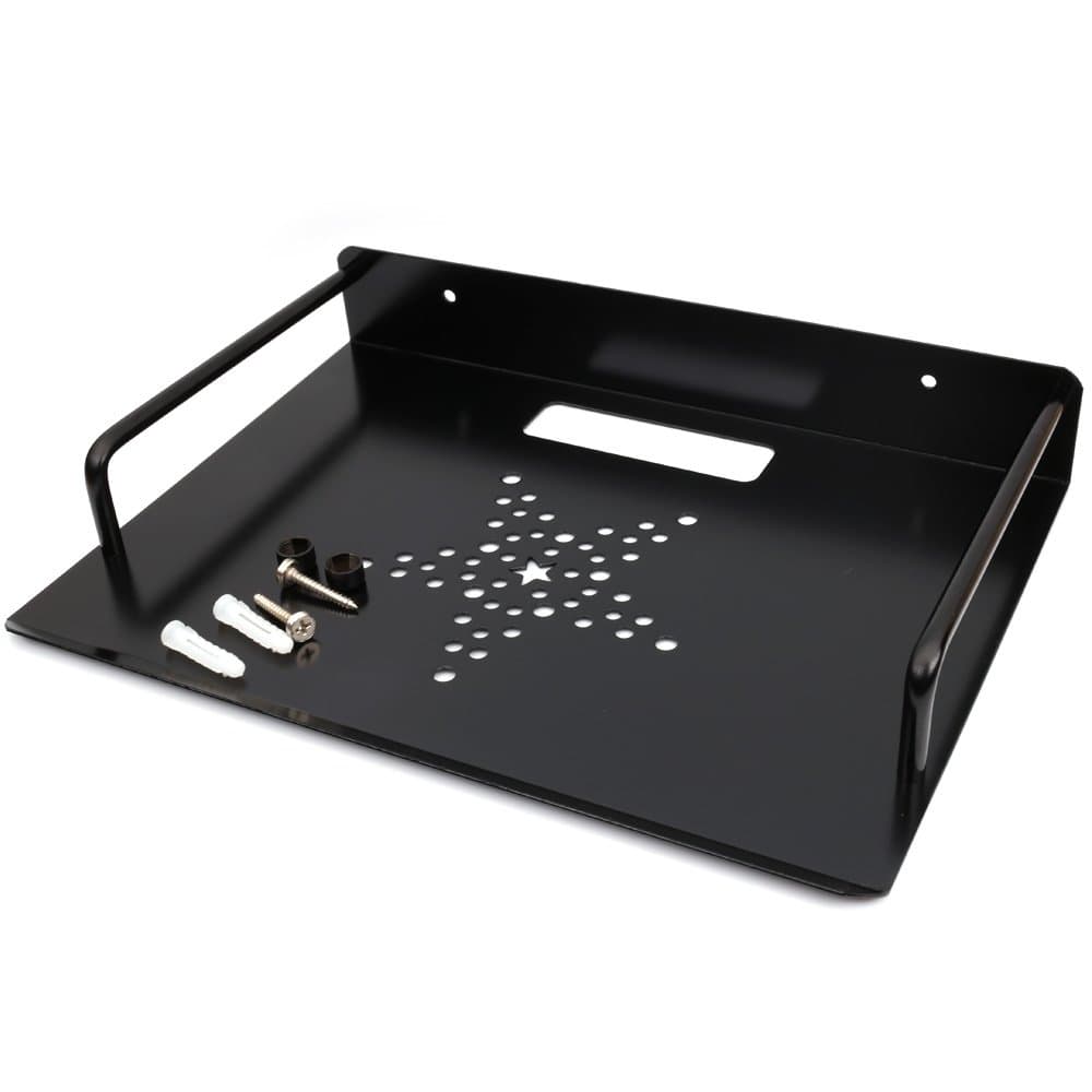 Alumimum Alloy Wall Mount Shelf Bracket for TV Accessories WiFi Router TV Box Set Top Box (Black, 11.2'' x 8.2'')