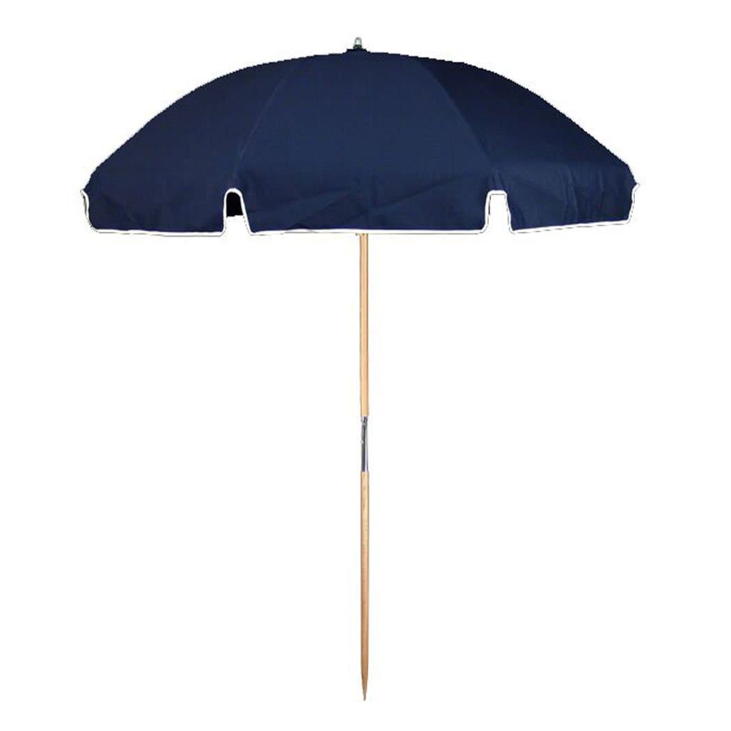 7.5 ft. Steel Commercial Grade Heavy Duty Beach Umbrella with Ash Wood Pole & Acrylic Fabric
