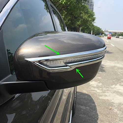ZiWwen2pcs Chrome Styling Door Rearview Mirror Singal Trim for Nissan Rogue Murano Rogue Sport Pathfinder