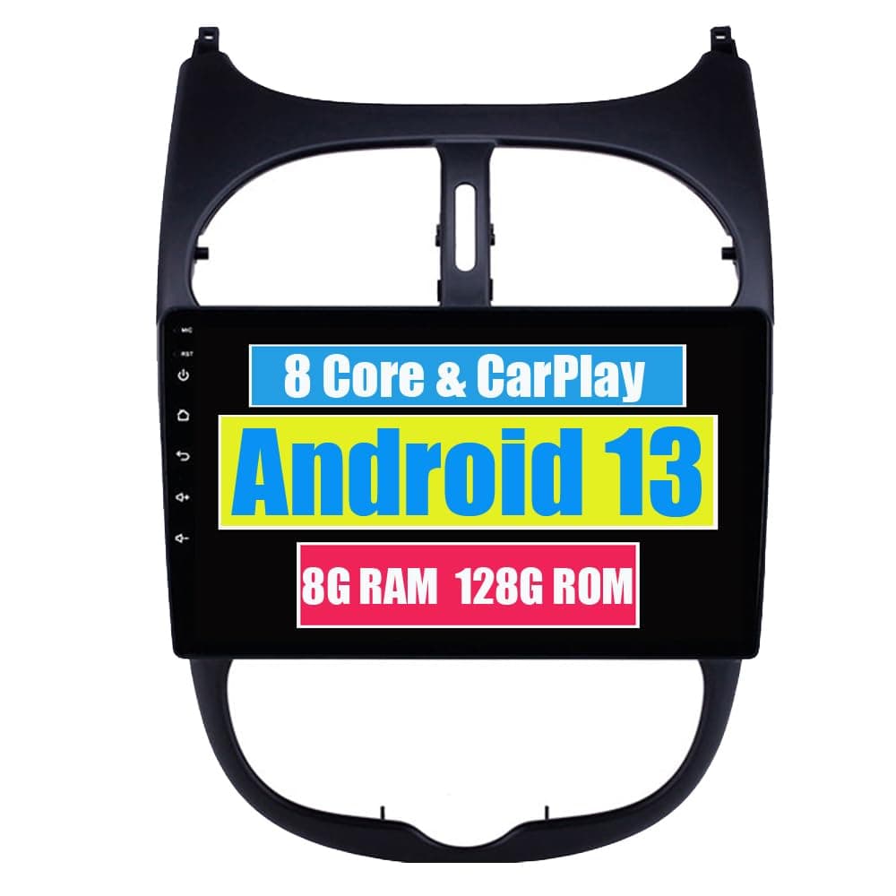 RoverOne for Peugeot 206 Autoradio with Android GPS Navigation Stereo Multimedia Touch Screen Bluetooth WiFi USB DSP CarPlay