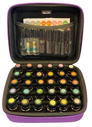 Hytek Gear Essential Oil Carrying Case Holds 30 5ml-15ml - Perfect for Traveling with Oils! Multiple Colors! (30 Vial, Gray Elephant)