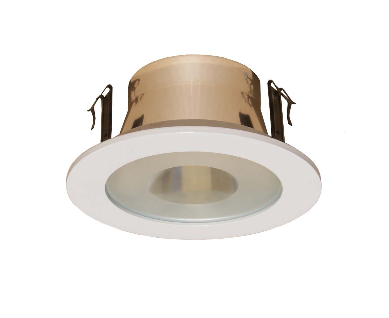4 Inches Semi-Frosted Lens Shower Trim for Line Voltage Recessed Light/Lighting-White Fit Halo/Juno