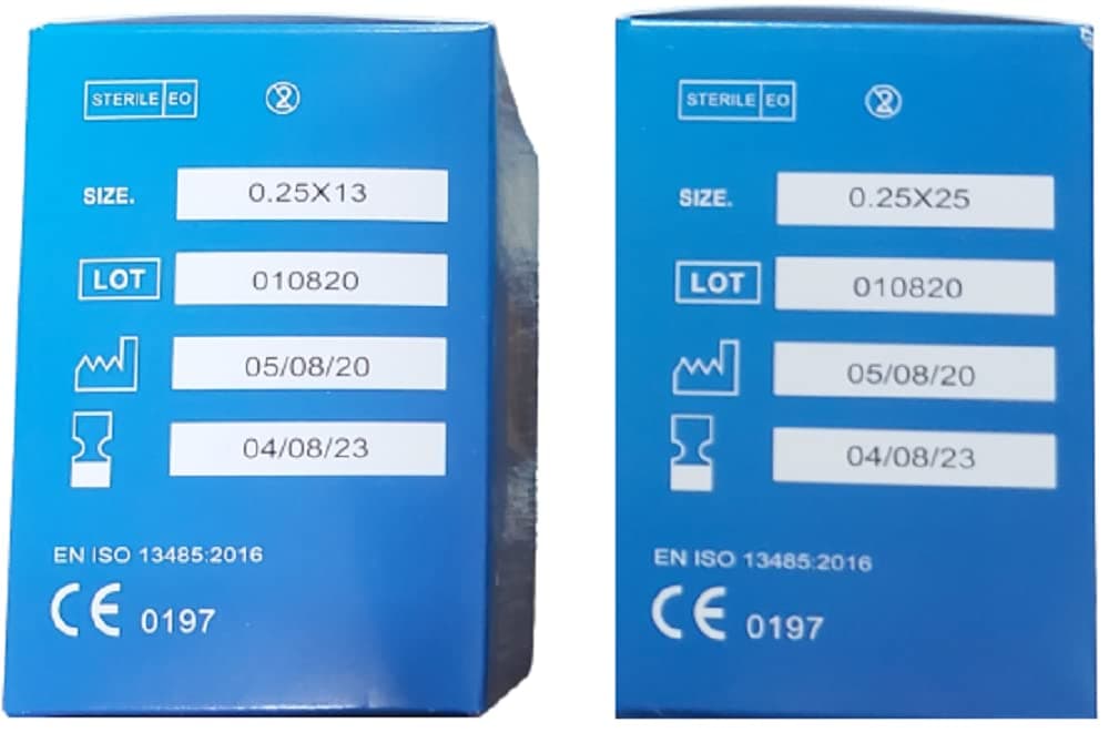 Dry Needles Physiotherapy Acupuncture Combo Pack Of 2(Size 0.25X13,0.25X25)Each Box 100 Needles