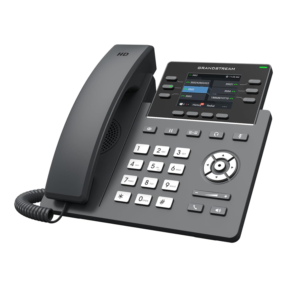 Grandstream GRP2615 IP Phone | 10 Lines, 5 SIP Accounts | 4.3-Inch Color Display | Wi-Fi 5 | Dual-port Gigabit Ethernet with Integrated PoE
