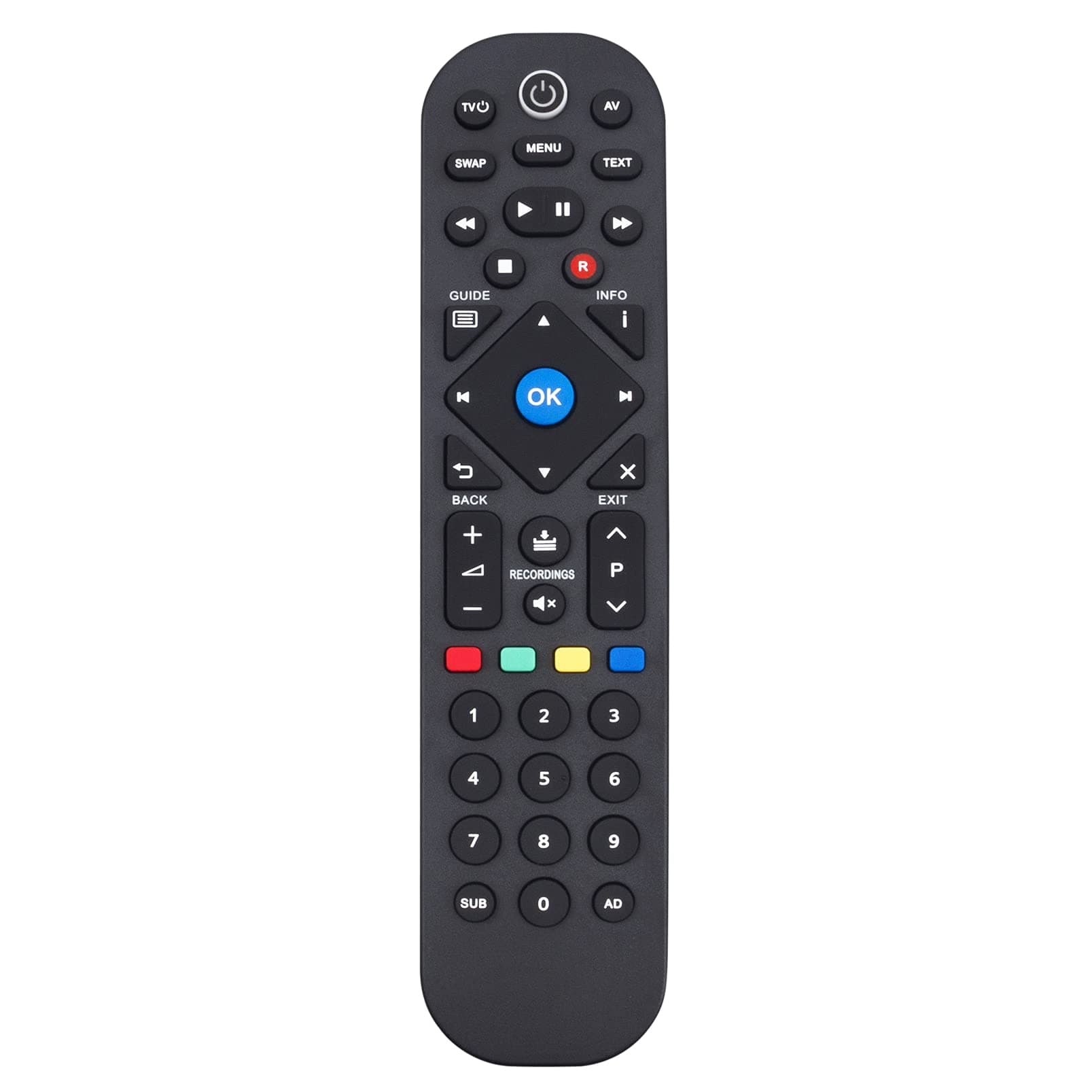 ALLIMITY Remote Control Replce Fit for MANHATTAN Freeview Play Smart 4k Ultra Digital Tv Recorder T2-R T2R T2 R