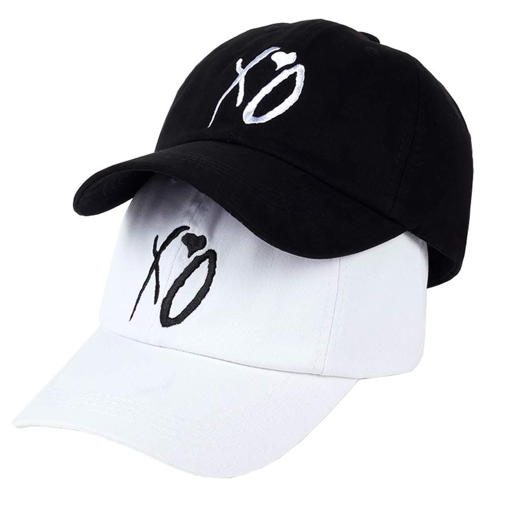 Pack of 2，Embroidered Baseball Cap Outdoor Casual Couple Cap Snapback Hat Dad Hat (Xo)