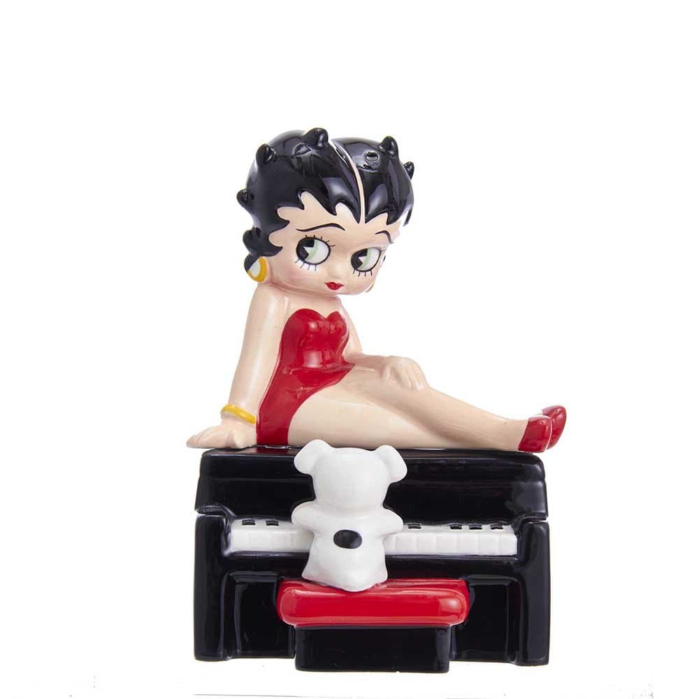 Kurt S. Adler Kurt Adler 4" Betty Boop on Piano Handpainted Ceramic 2-Piece Set Salt and Pepper Shaker