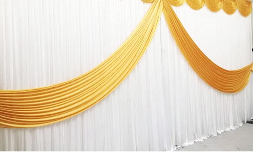 Sponsored Ad – Detachable VELCRO SWAG For Stage Curtain Table Skirt Wedding Backdrop Lambrequin (Gold 1PC)