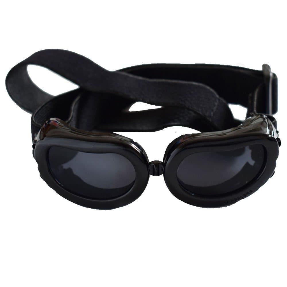 Kromi Dog Sunglasses, Doggy Goggles, Uv Protection Doggie Dog Motorcycle Goggles Eyewear Pet Sunglasses for Small Medium Large Dogs (Black, Small)