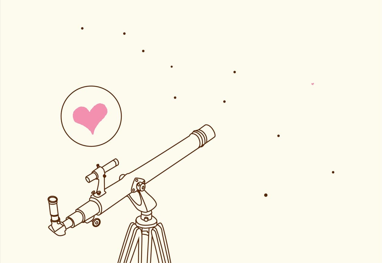 Lark Press Telescope Spots Love Blank Card, 3.5 X 4.75 (1)