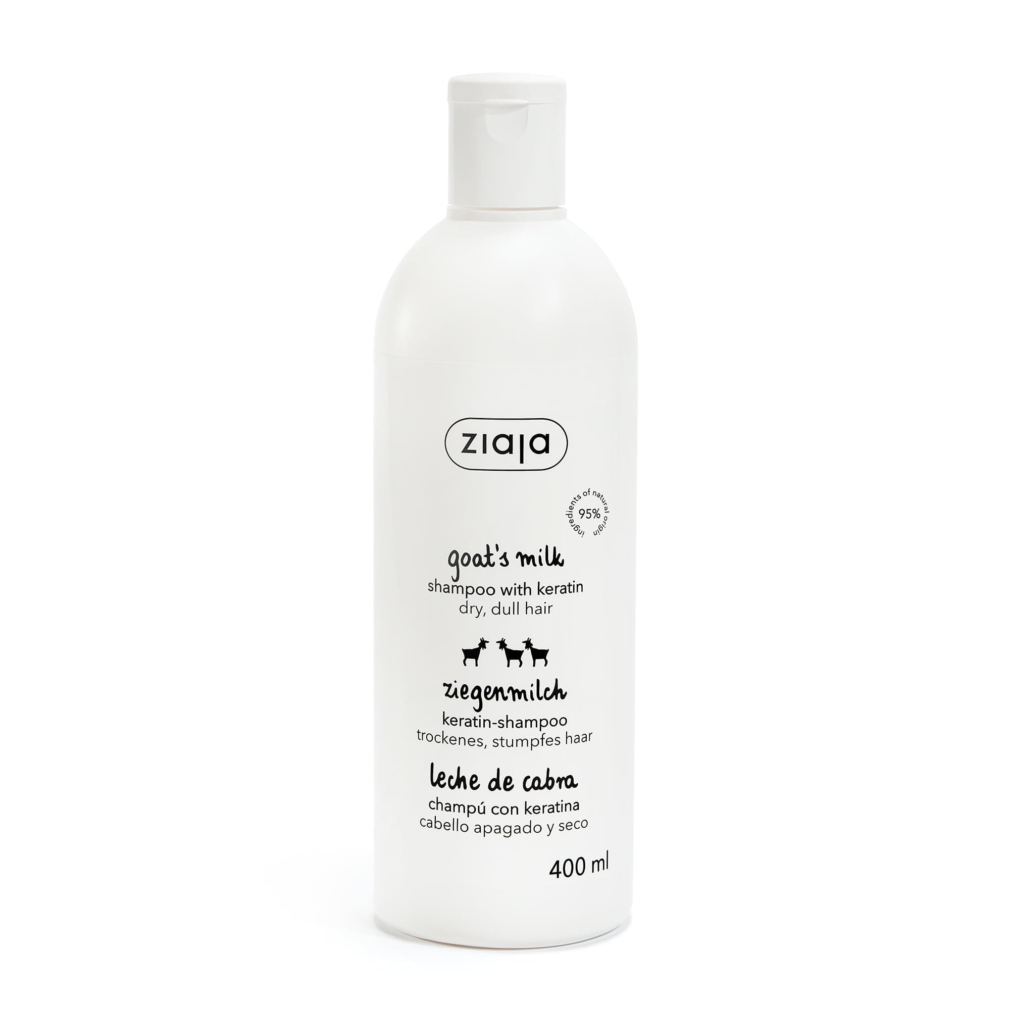 Ziaja Goat's Milk Energising Shampoo for Dry and Damaged Hair (Shampoo with Keratin) 13.5 oz