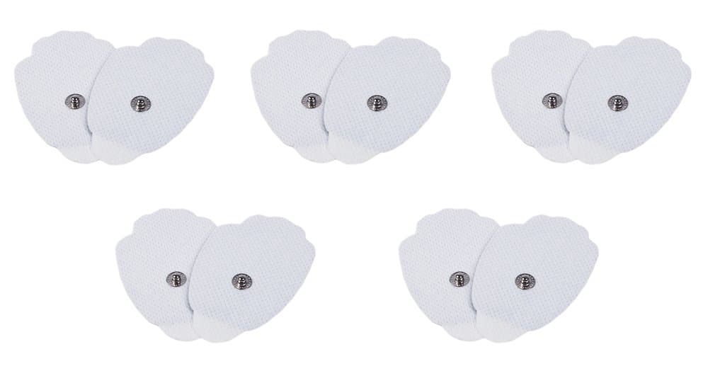 Electrode Pads 5 Pairs for Tens Unit TENS Electrodes Premium Quality Self Adhesive Sticky Gel Pads Acupuncture Points Snap on Electrodes Pads [30 Days Money Back Guaranteed]