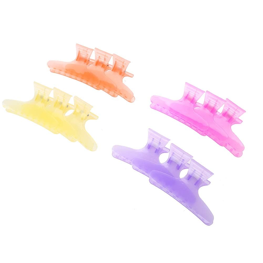 Butterfly Hair Clips, Strong Hold Hair Claws in Pure Colors for Thick Hair Hairdressing - 12pcs (02#)