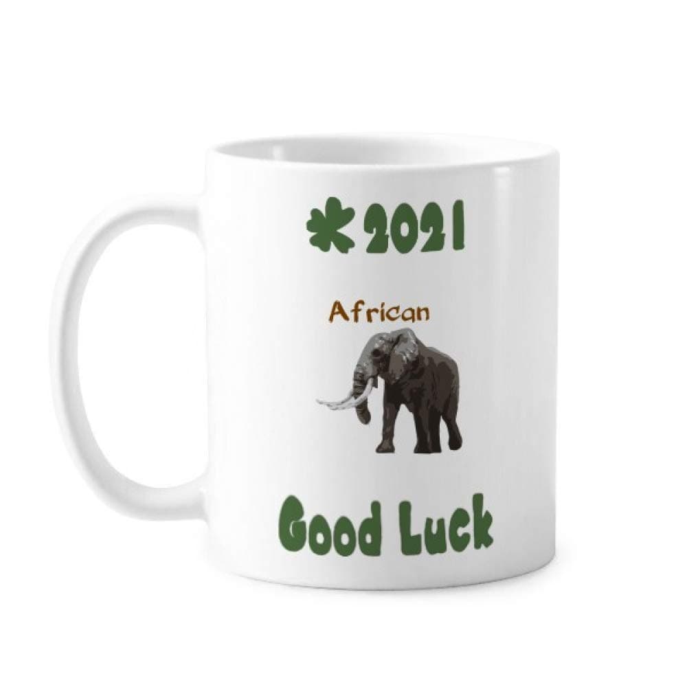 guchchi Asia Africa Suckling Elephant Good Luck 2021 Mug Pottery Cerac Coffee Porcelain Cup Tableware