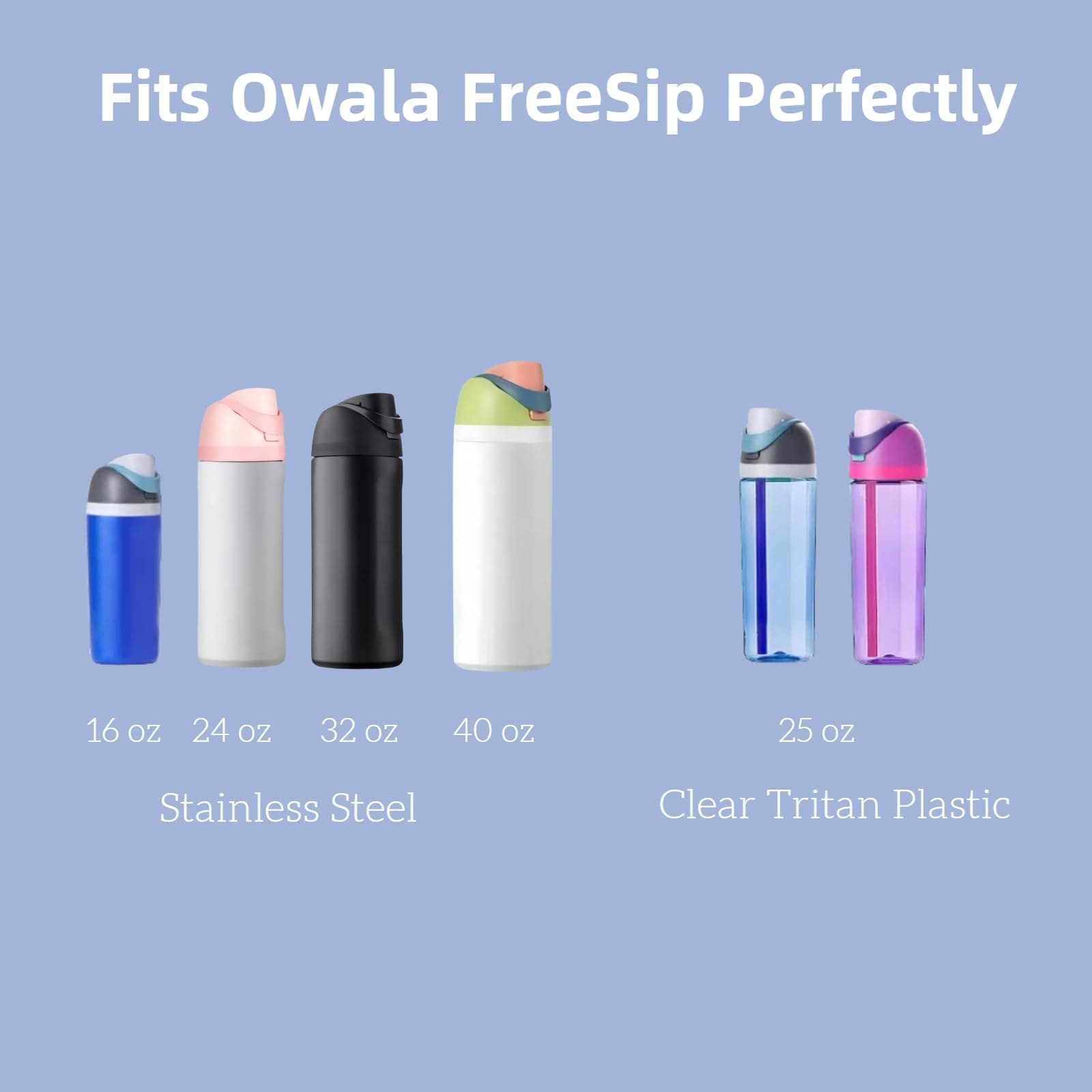 Lid Replacement for Owala Freesip, Compatible with Owala Cup 24oz 32oz 40oz 16oz, One Button Water Bottle Top Replacement Accessory, Leakproof, BPA-Free (Blue+Pink)